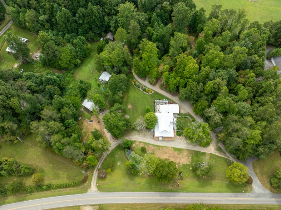 Aerial view of the entire Misty Mountain property and surrounding mountains