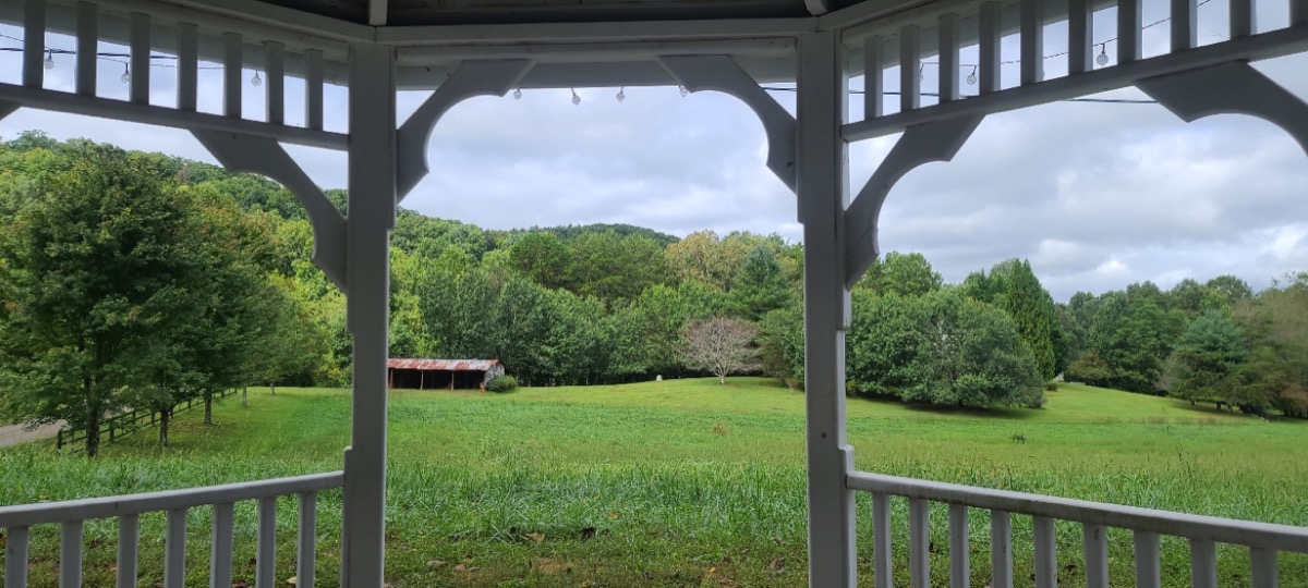 The gazebo on the Misty Mountain grounds
